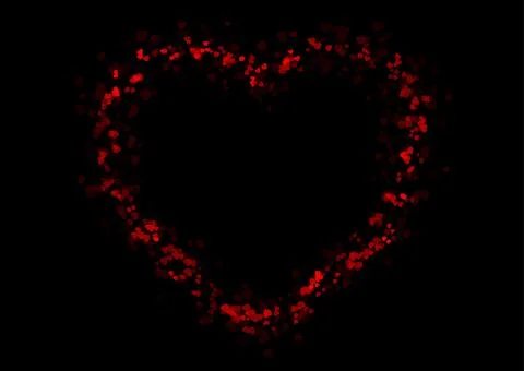 Bright red big heart made of small hearts. Valentines Day abstract background Ilustración de archivo