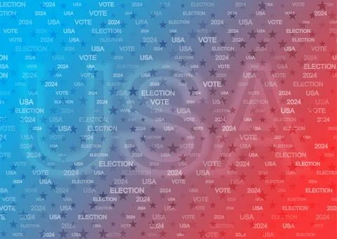 Bright red blue abstract background for the US presidential election 2024 Stock Illustration