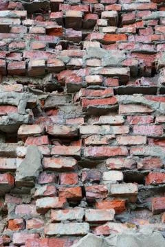 Bright red bricks wall flat background texture pattern Foto stock