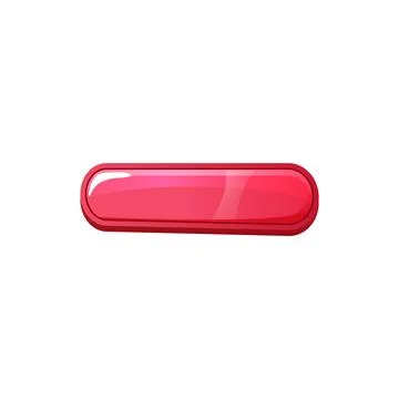 Bright red button for game or application flat style Stock Illustration
