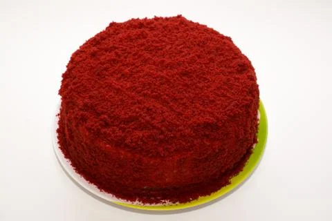 Bright red cake called red velvet Stock Photos