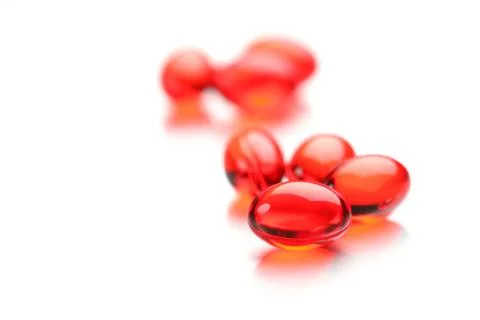 Bright Red Capsules Foto stock
