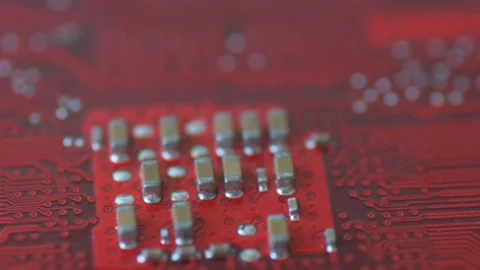 Bright red chip board moves in slow motion Video stock 151255247