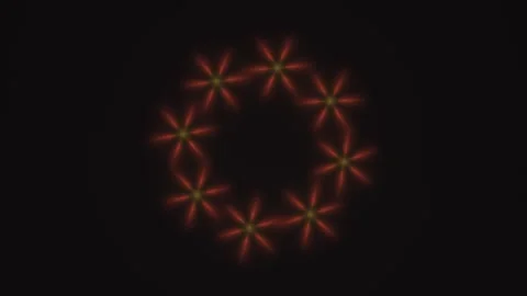 Bright red circular pattern on black background Stock Footage 338288623