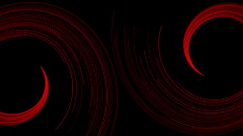 Bright red circular spiral lines abstract futuristic tech motion background Stock Footage 335672756