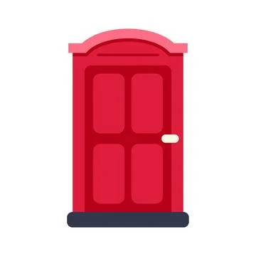 Bright red classic door with rounded top design Ilustración de archivo