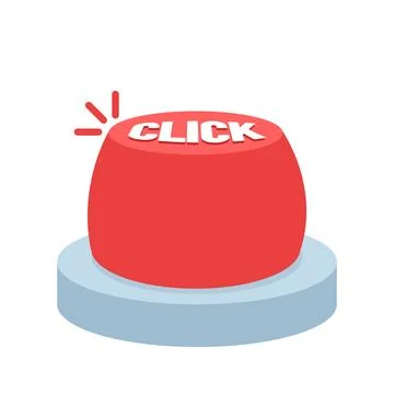 Bright red click button illustration symbolizing user interaction Stock Illustration