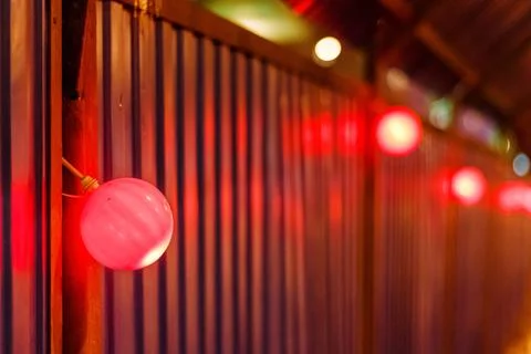 Bright red construction lamp Stock-Fotos