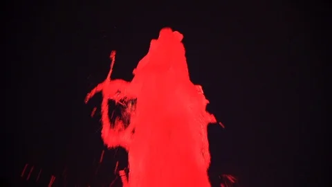 Bright red drops of warm water from thermal source Stock-Footage 112538094
