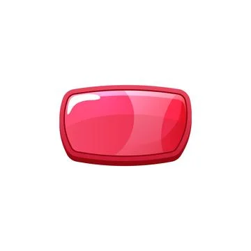 Bright red empty button for game or application flat style 스톡 일러스트