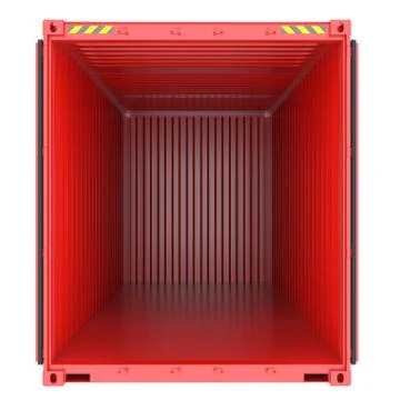 Bright red empty opened shipping container Stock Illustration