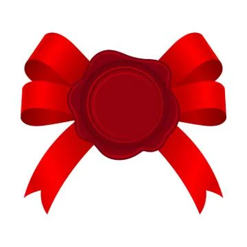 Bright Red Empty Rosette On The Bow Vector Illustration Stock Illustration