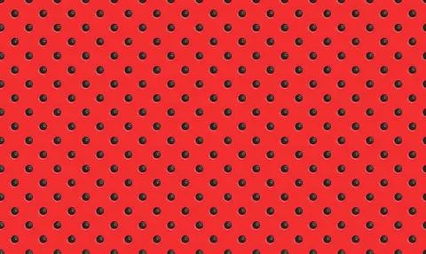 Bright red fabric with small black and brown polka dots Stock Illustration