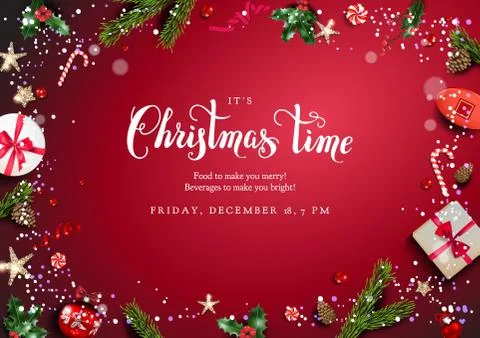 Bright red festive frame Stock Illustration