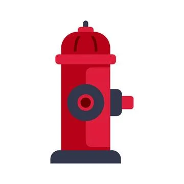 Bright red fire hydrant icon on white background Stock Illustration