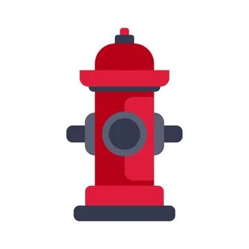 Bright red fire hydrant icon on white background Stock Illustration