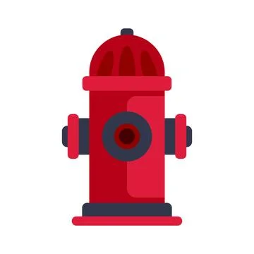 Bright red fire hydrant icon on white background Stock Illustration