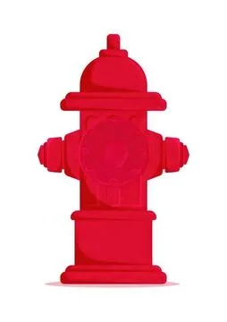 Bright red fire hydrant standing on a white background Stock Illustration