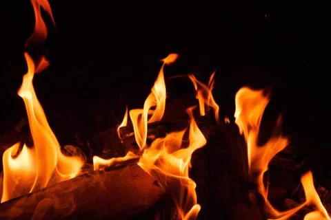 Bright red fire at night Stock Photos