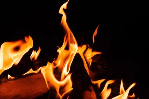 Bright red fire at night Stock Photos
