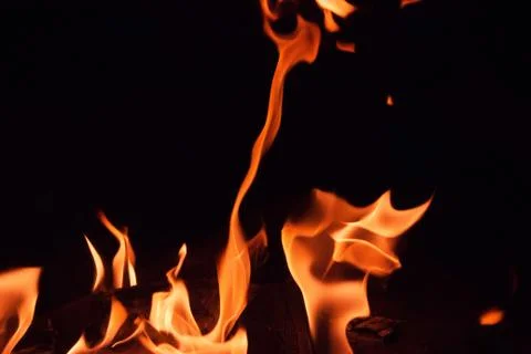 Bright red fire at night Stock Photos