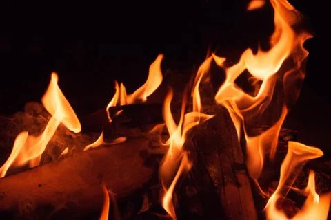 Bright red fire at night Stock Photos