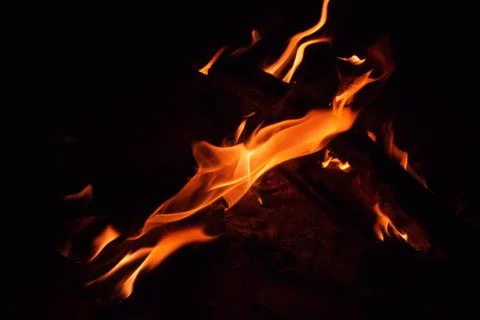Bright red fire at night Stock Photos