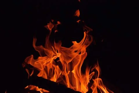 Bright red fire at night Stock Photos