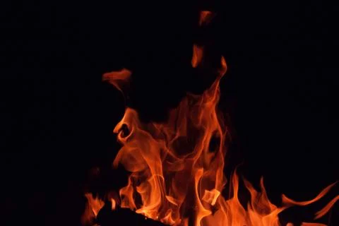 Bright red fire at night Stock Photos