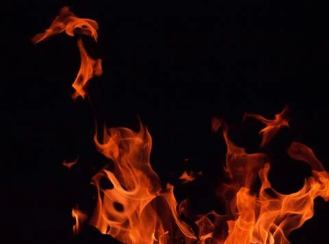 Bright red fire at night Stock Photos