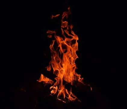 Bright red fire at night Stock Photos