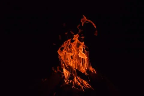 Bright red fire at night Stock Photos