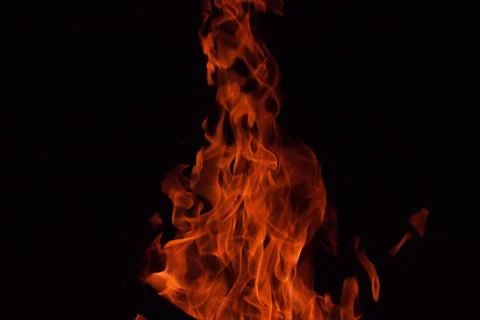 Bright red fire at night Foto stock