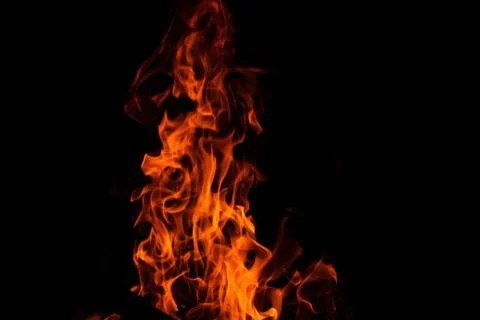Bright red fire at night Foto stock