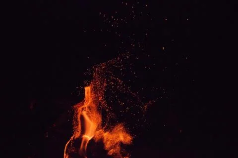 Bright red fire at night Stock Photos