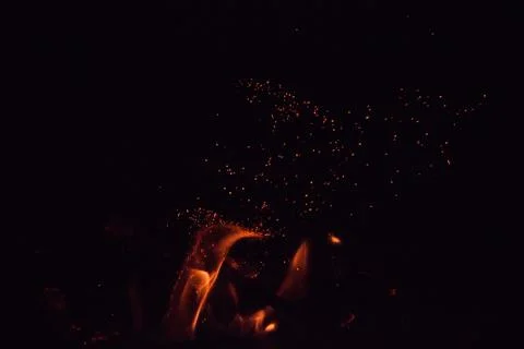 Bright red fire at night Stock Photos