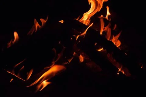 Bright red fire at night Stock Photos