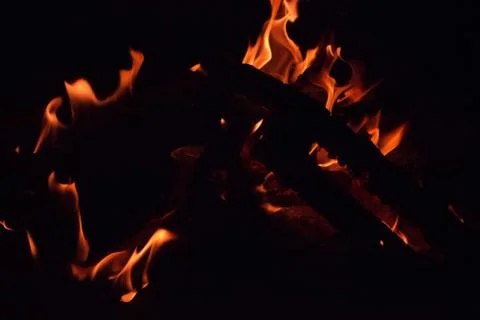 Bright red fire at night Stock Photos