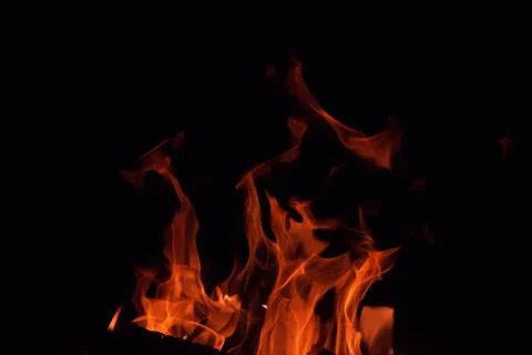 Bright red fire at night Stock Photos