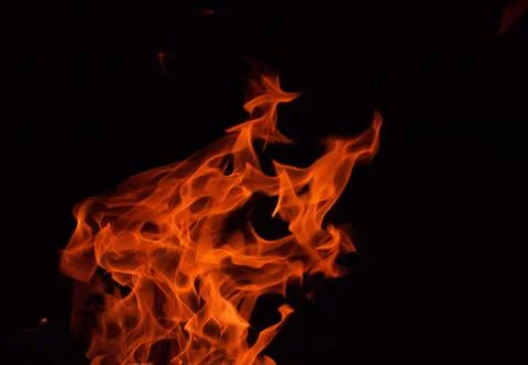 Bright red fire at night Stock Photos