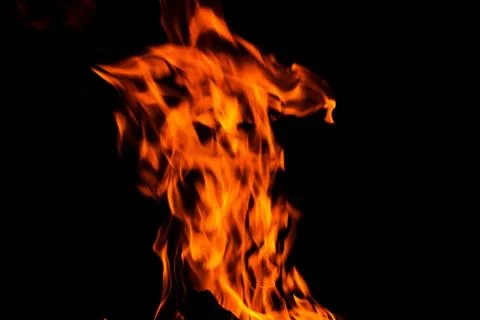 Bright red fire at night Stock Photos