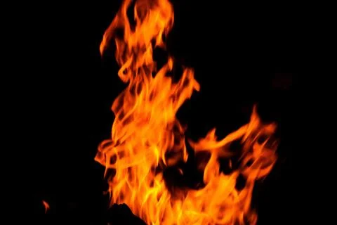 Bright red fire at night Stock-Fotos