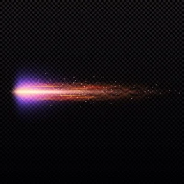 A bright red flash from a gunshot, glow effect, smoke, and particles. Stock Illustration