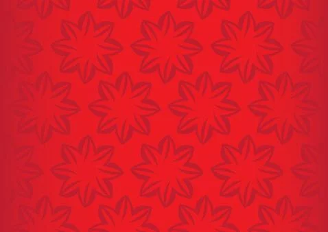 Bright Red Floral Repeat Pattern Seamless Vector Background Design Stock Illustration