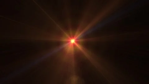 Bright Red Front Light on a Dark Night Sky with Light Rays and Beam Video stock 338302079