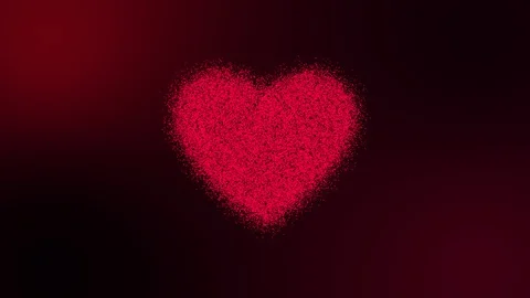 Bright red glittering particle form heart shape.red and green screen background Stock Footage 124737298