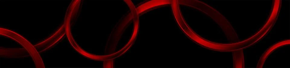 Bright red glossy rings tech abstract futuristic background Stock Illustration