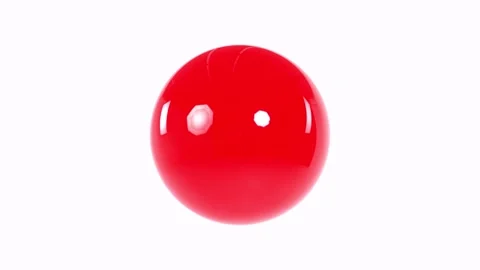 Bright red glossy sphere isolated on white background Stock-Footage 304249075