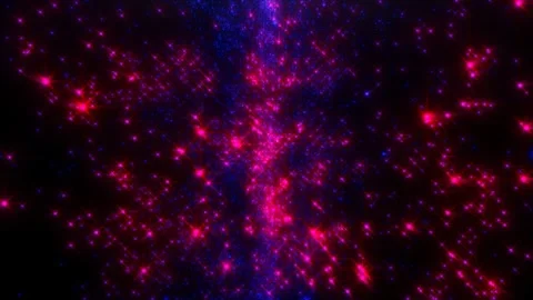 The bright red glow of countless stars against the background of blue space. Stock Footage 297584584