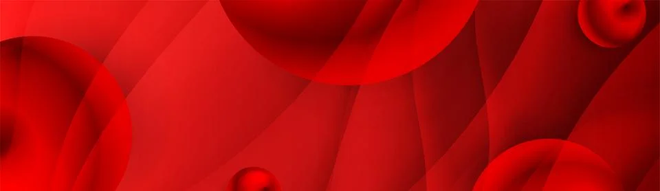 Bright red glowing shiny waves and spheres abstract background Stock Illustration
